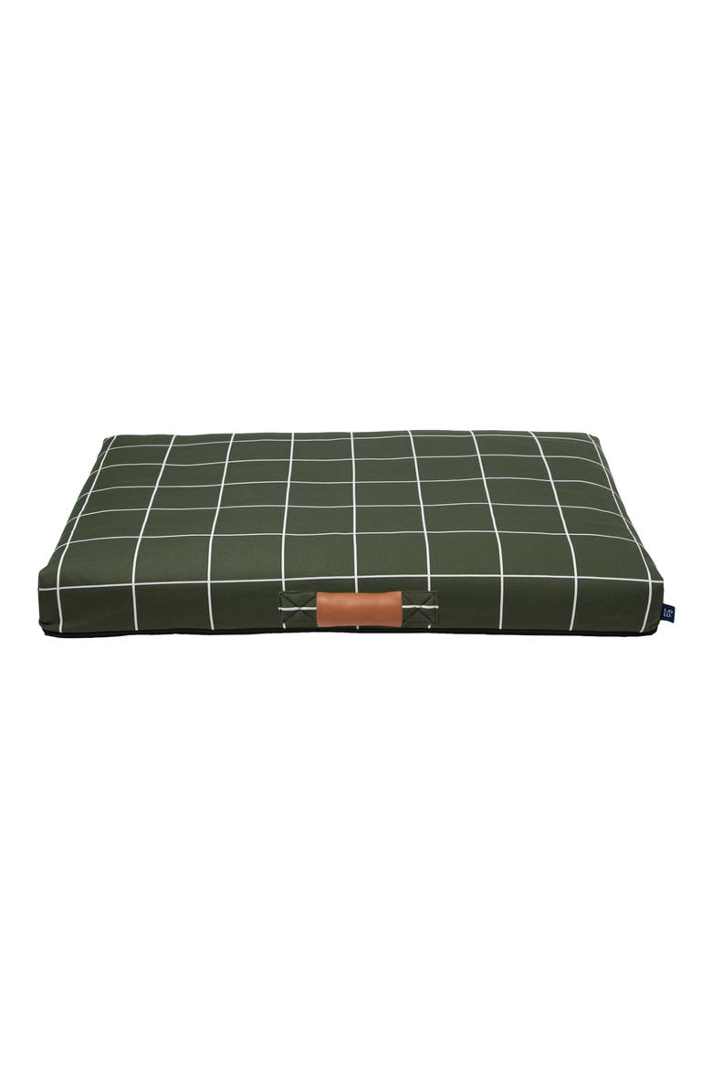 Grid Print Dog Bed, Alternate, color, GREEN