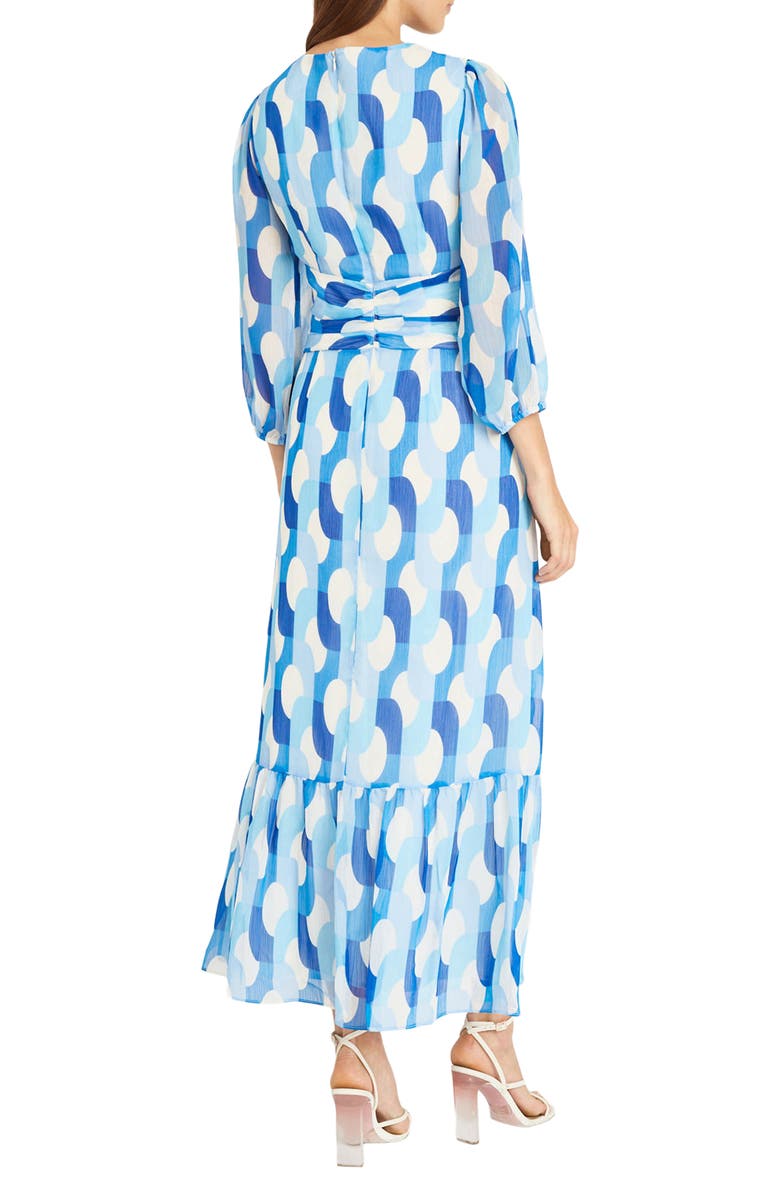 Donna Morgan Waist Detail Maxi Dress, Alternate, color, Cream/ Powder Blue