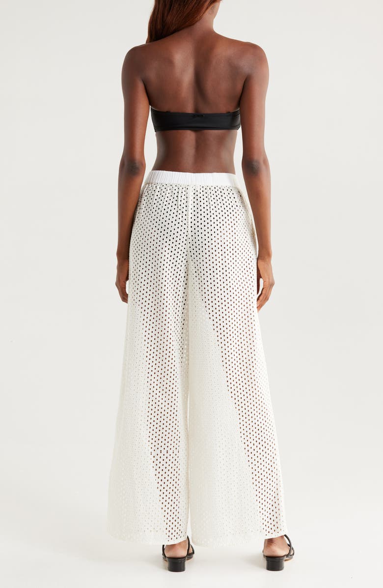 Solid & Striped The Delaney Open Knit Cotton Cover-Up Pants, Alternate, color, Brule