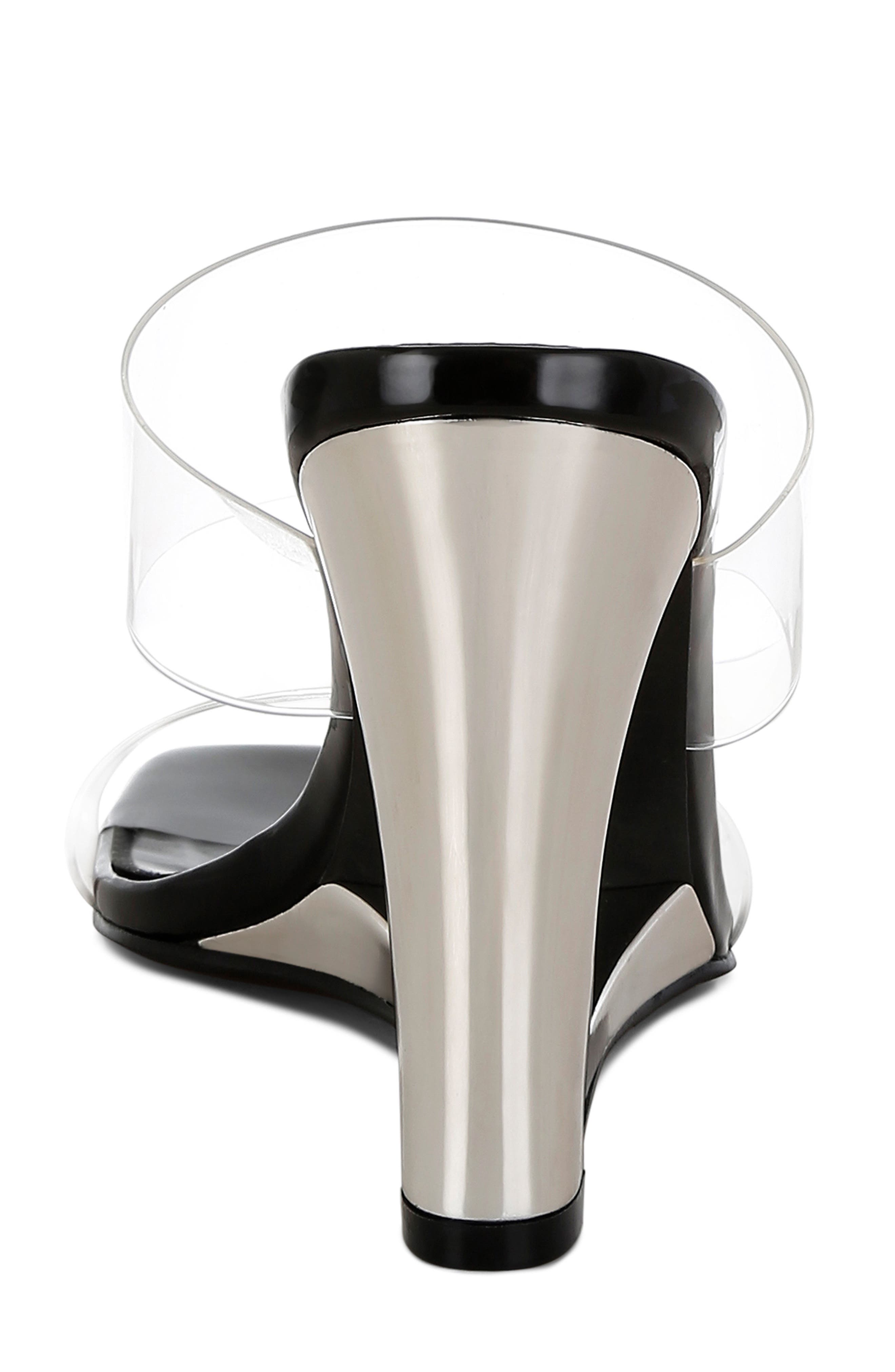 LONDON RAG Zelene Clear Strap Wedge Sandal, Alternate, color, 