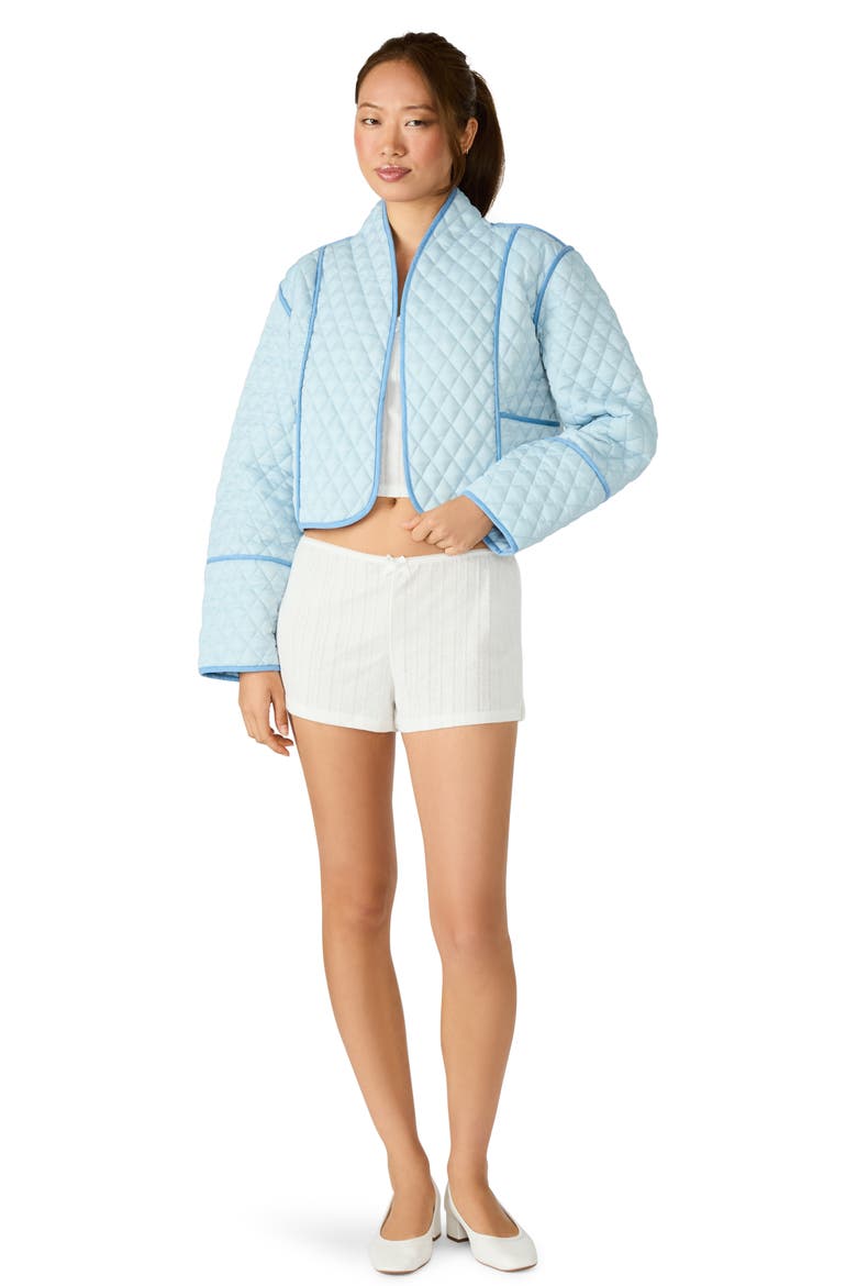 Adalynn Quilted Crop Jacket, Alternate, color, ARCTIC BLUE