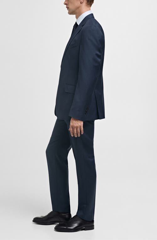 Mango Slim Fit Virgin Wool Suit Pants In Blue