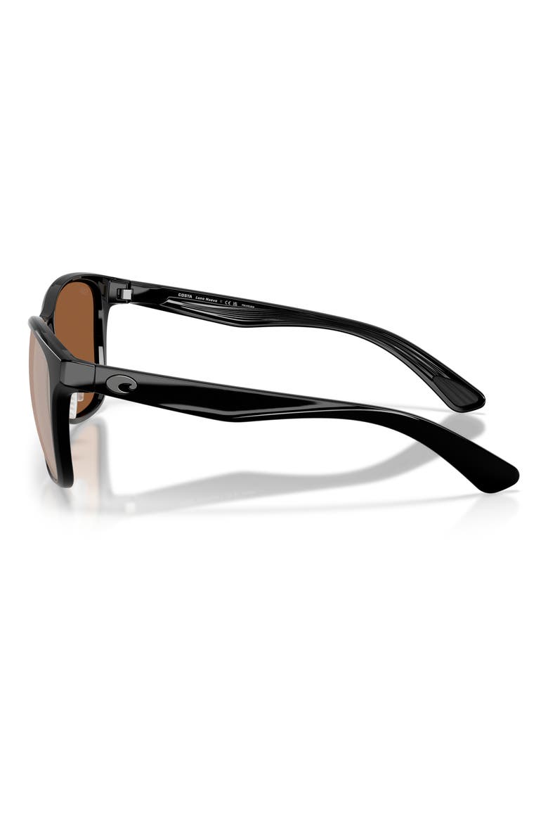 Luna Nueva 57mm Polarized Butterfly Sunglasses, Alternate, color, BLACK / COPPER SILVER 580G