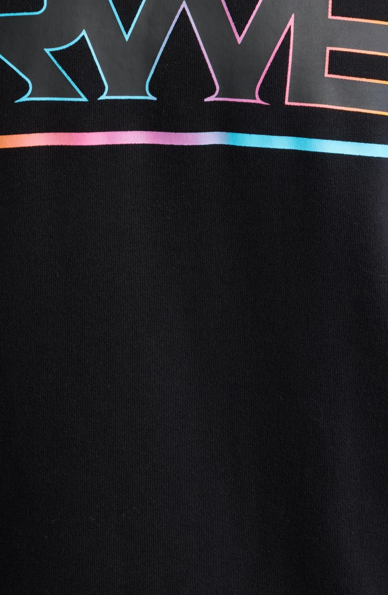 OVERTIME Elite RWE Oversize Raw Edge Tie Dye Logo Hoodie, Alternate, color, Black