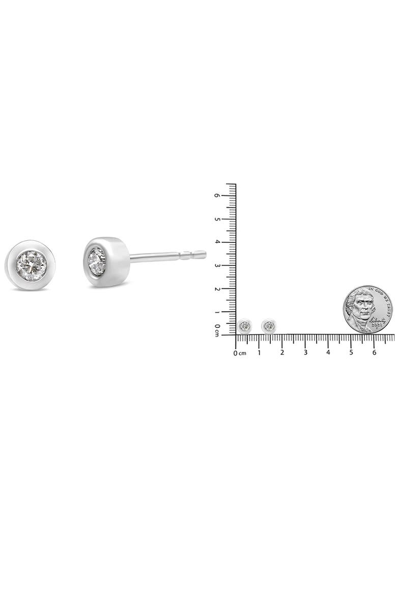 Haus of Brilliance 10K White Gold 1/5 Ct Near Colorless Diamond Bezel- Stud Earrings, Alternate, color, White