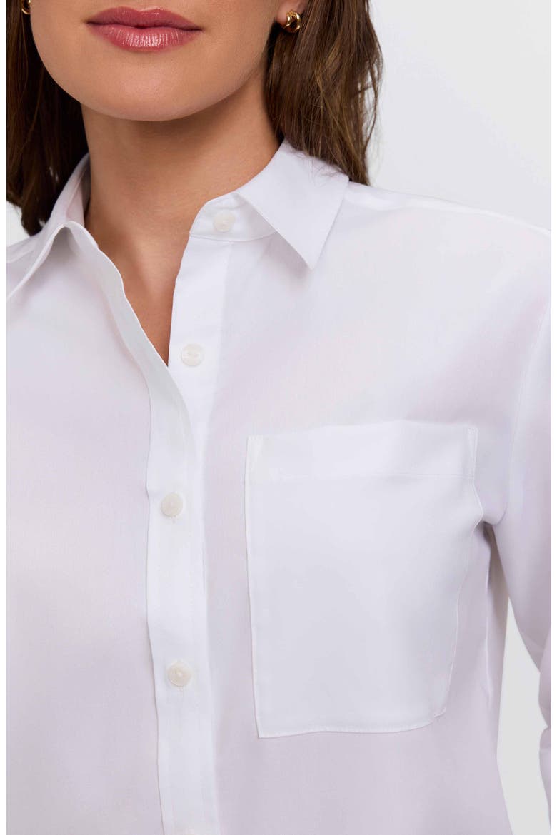 Jodie Cotton Blend Button-Up Shirt, Alternate, color, WHITE