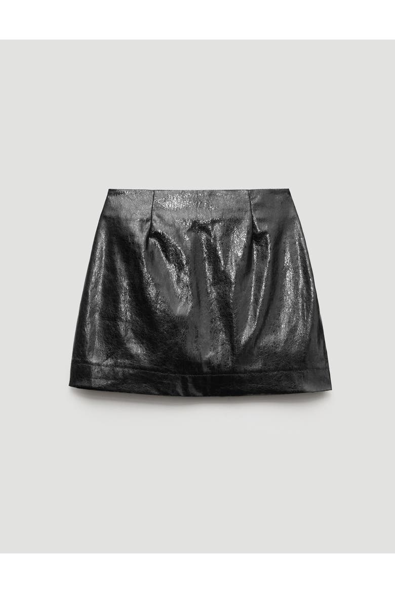 Crackle Patent Mini Skirt, Alternate, color, Black