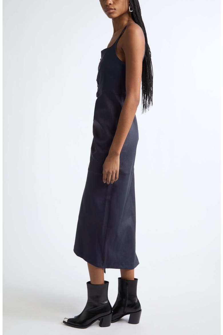 Leather Snap Ruched Dress, Alternate, color, MIDNIGHT BLUE