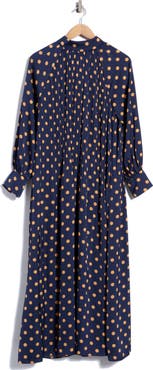 MELLODAY Pleated Long Sleeve Maxi Dress