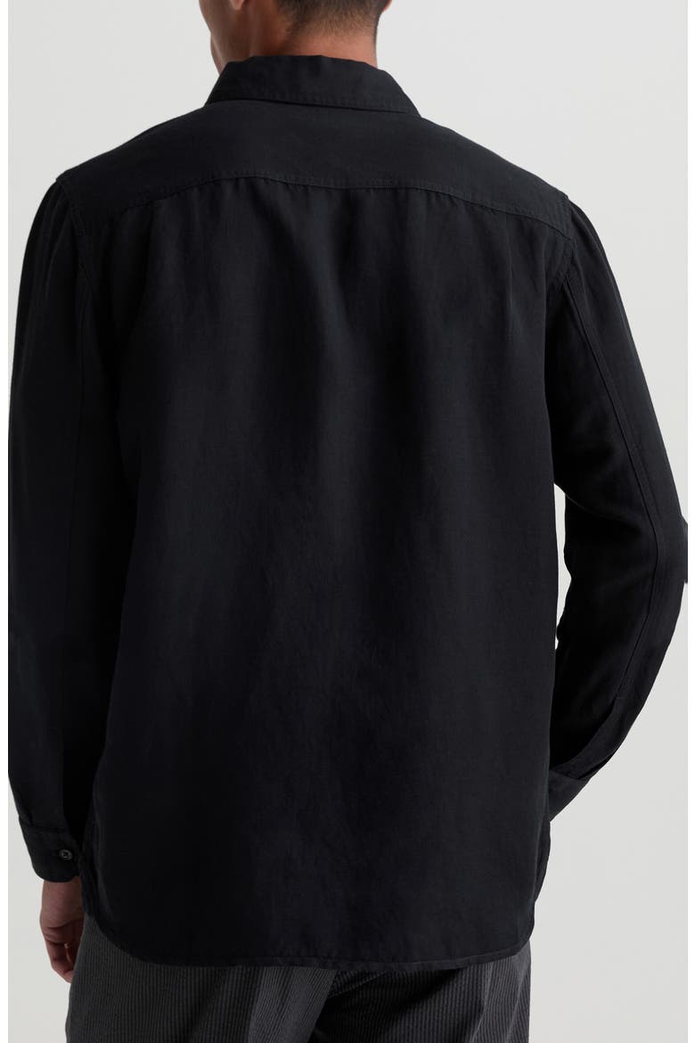 Mason Long Sleeve Linen Blend Work Shirt, Alternate, color, TRUE BLACK