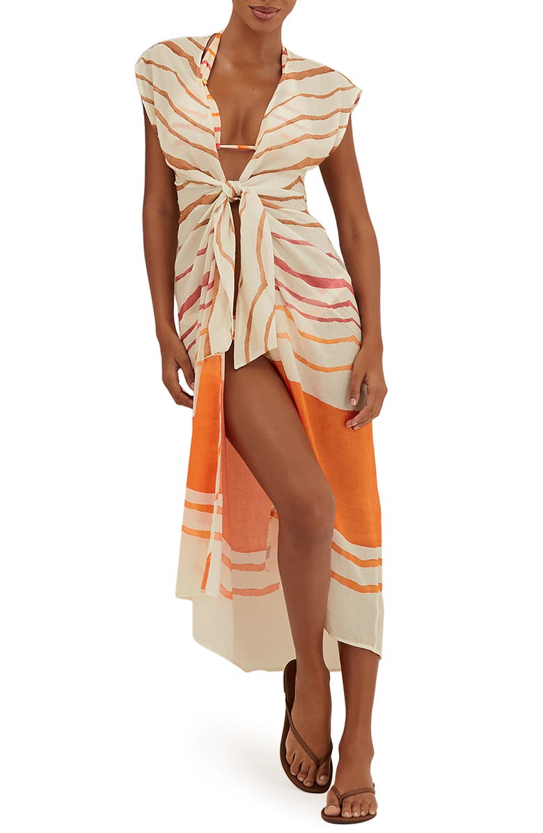 ViX Paula Hermanny Sandstone Sasha Maxi Cover-Up Dress, Main, color, 