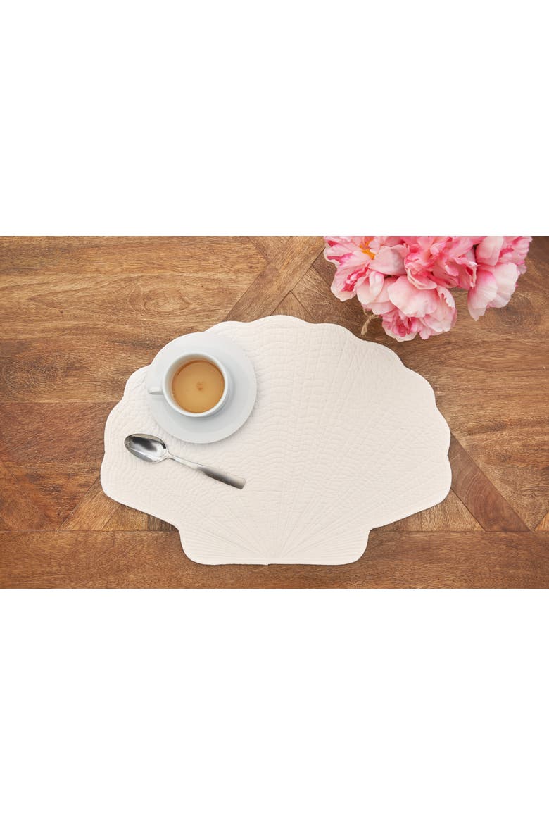 Shell Shaped Placemat S/6, Alternate, color, White
