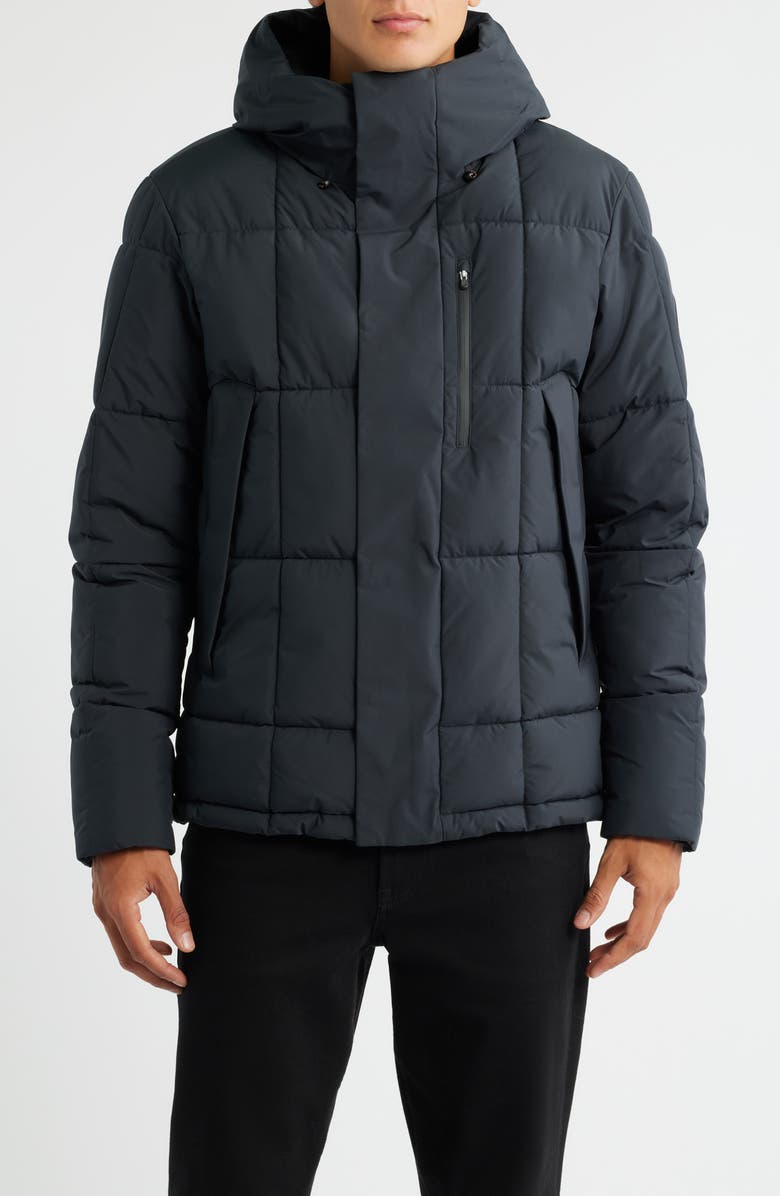 Save The Duck Fraser Water Resistant Quilted Hooded Parka, Alternate, color, Black