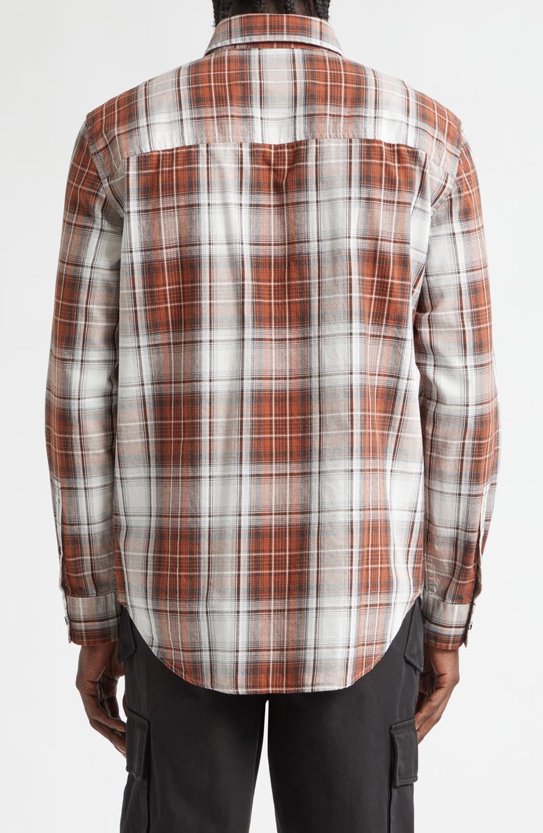 Burberry Roland Check Button-Down Shirt, Alternate, color, Russet Brown Madras Check