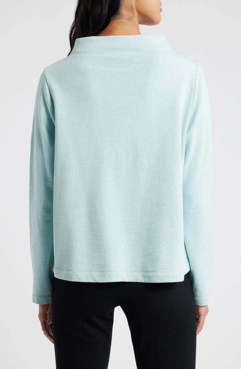 Eileen Fisher Funnel Neck Long Sleeve Boxy Top, Alternate, color, Pool