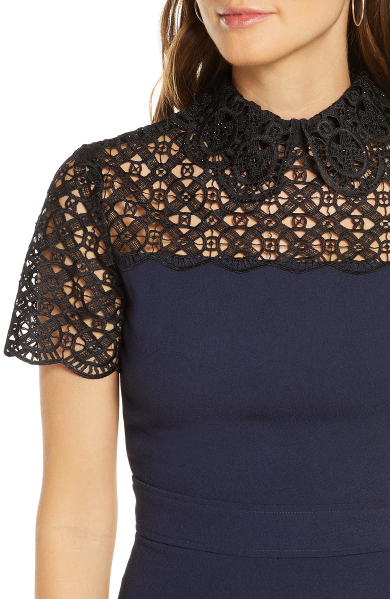 1901 Lace Yoke Collared Dress, Alternate, color,