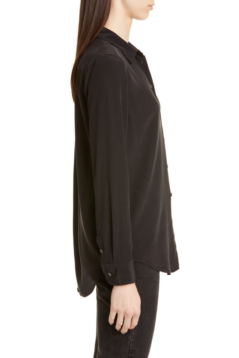 Essential Silk Blouse, Alternate, color, TRUE BLACK