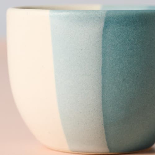 Ten Thousand Villages Pheeka Striped Tea Cups In Green