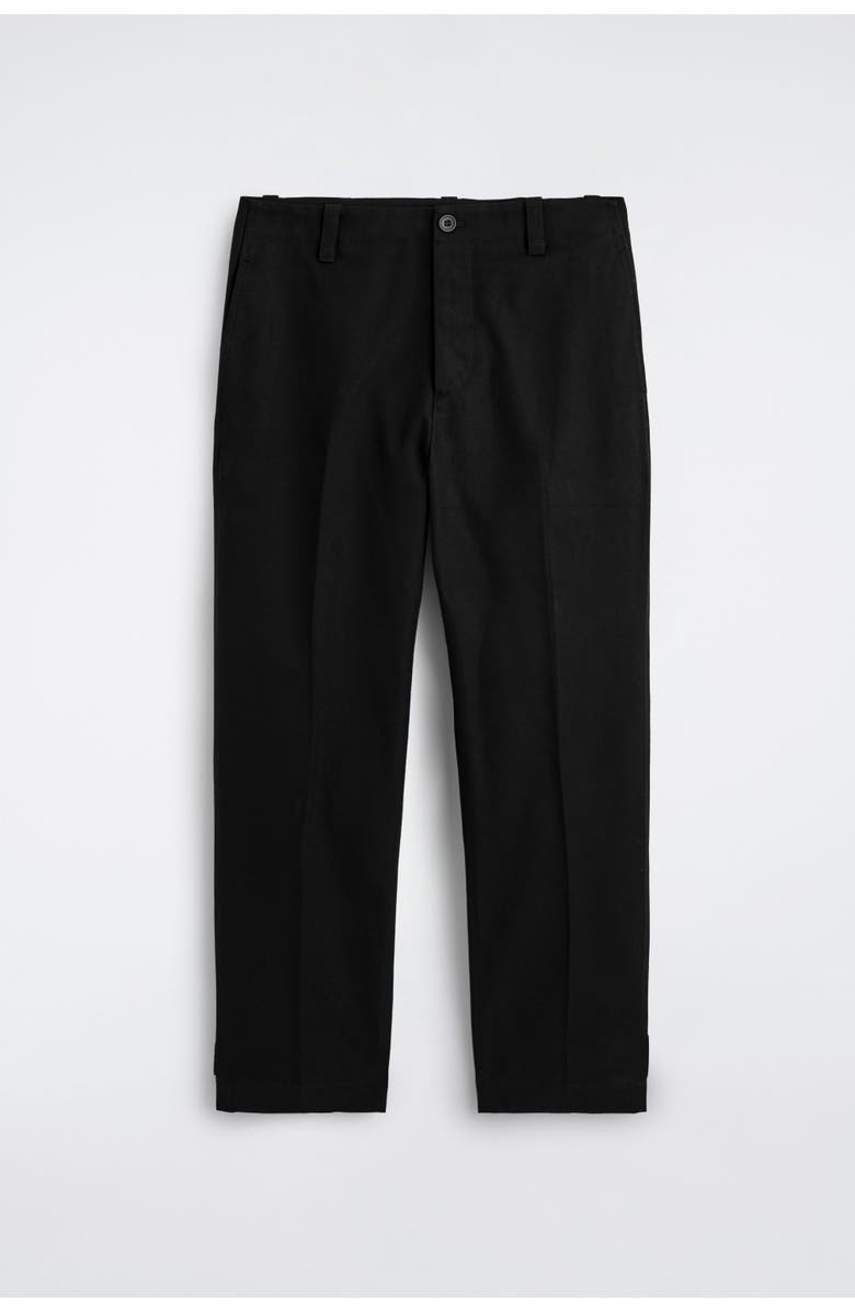 COS Cotton-Canvas Regular-Fit Straight-Leg Chinos, Alternate, color, Black