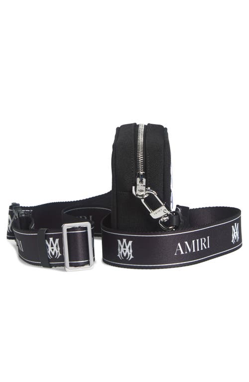 Amiri Bones Stacked Embroidered Canvas Camera Bag In Black