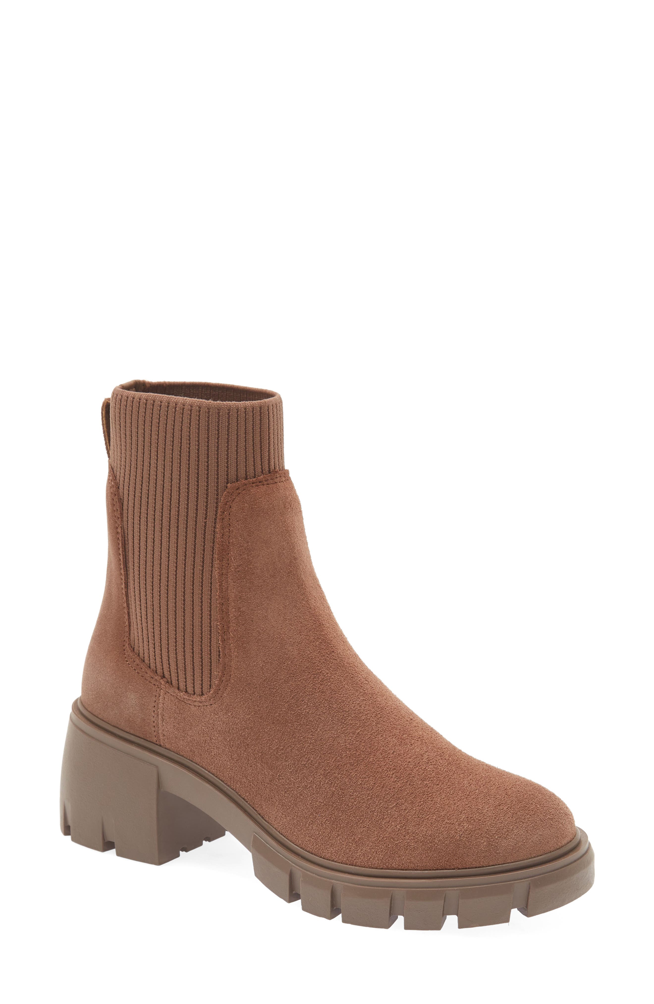 Hayle Platform Chelsea Boot, Main, color, TAUPE SUEDE