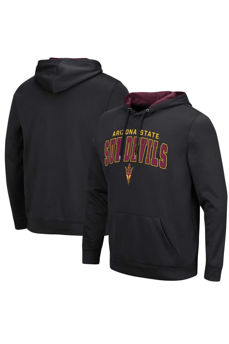 Men's Colosseum Black Arizona State Sun Devils Resistance Pullover Hoodie, Alternate, color, Black