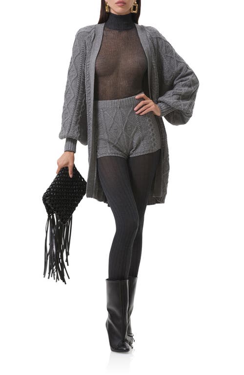 Afrm Bartow Longline Open Front Cardigan In Gray