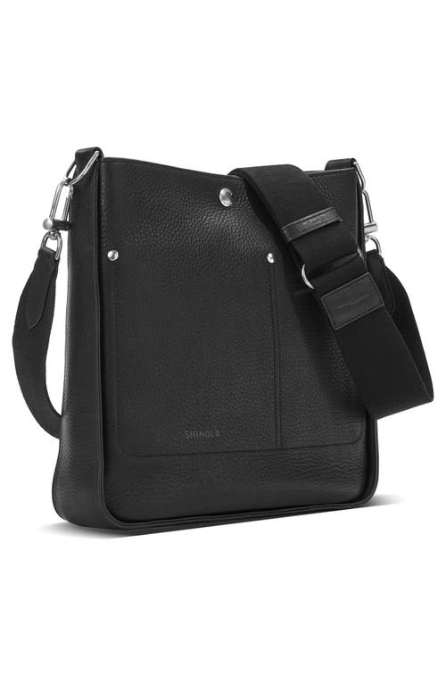 Shinola The Pocket Leather Crossbody Bag In Black