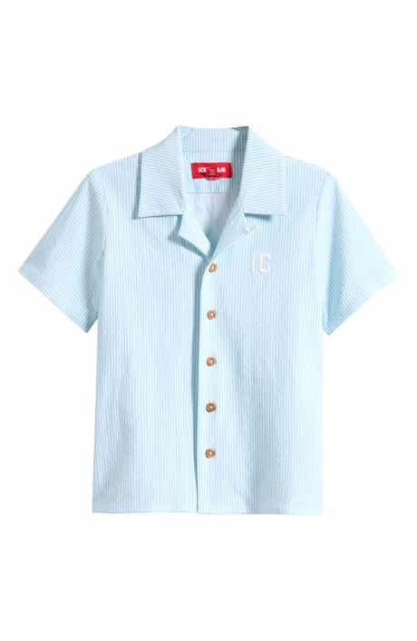 ICECREAM Kids' Conductor Stretch Seersucker Camp Shirt
