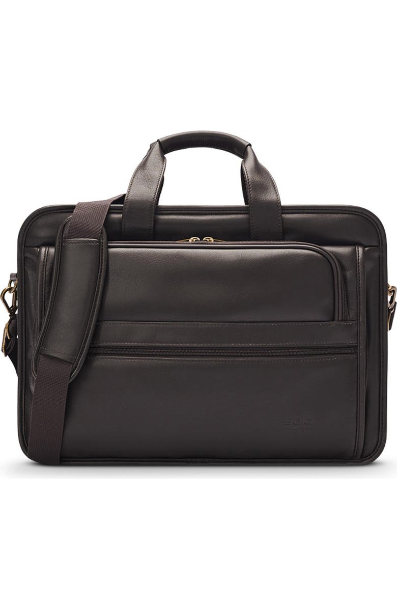 SOLO NEW YORK Midtown Classic Leather Briefcase, Main, color, Dark Brown
