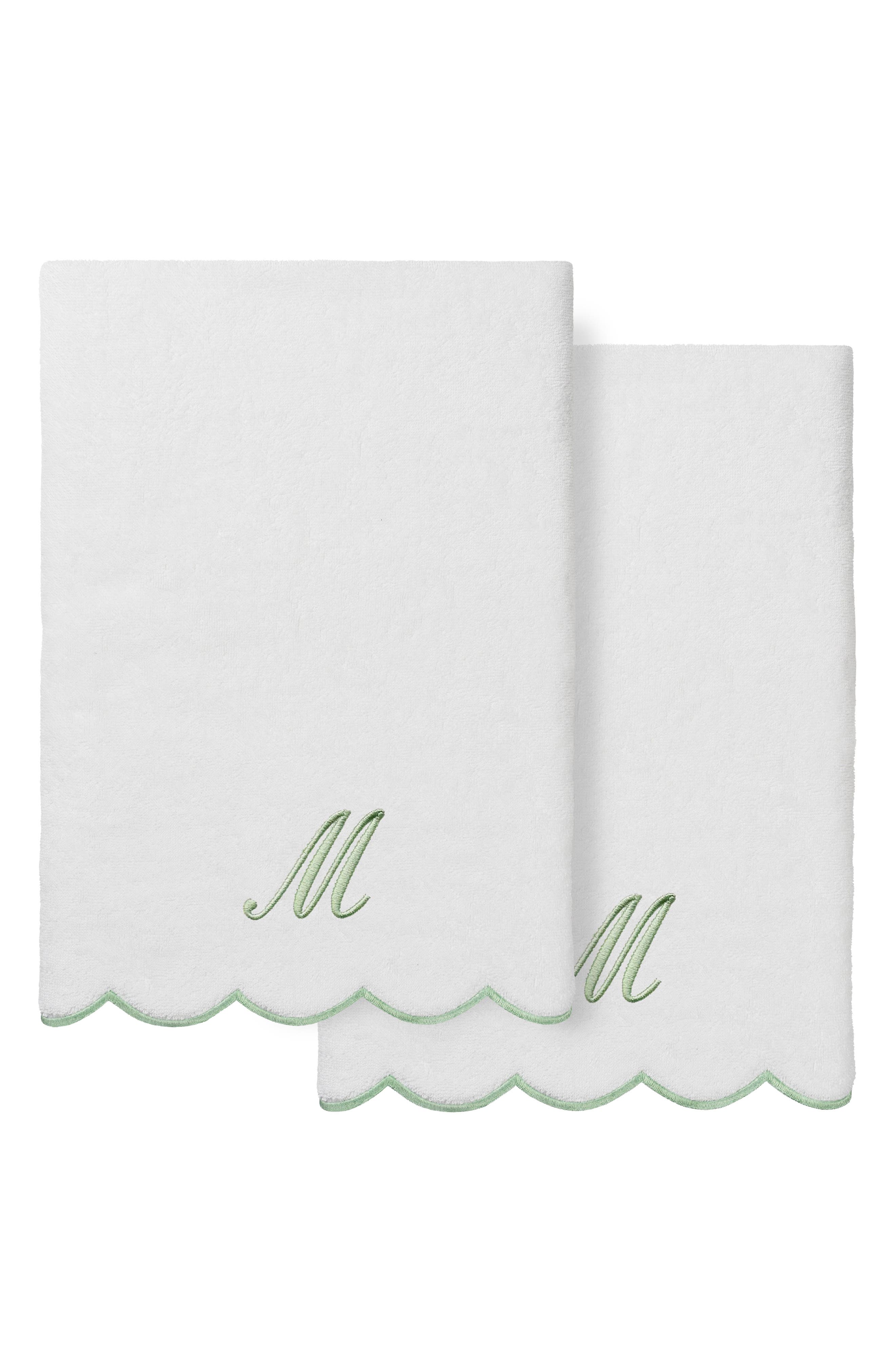 Scallop Personalized Monogram 2-Piece Towel Set