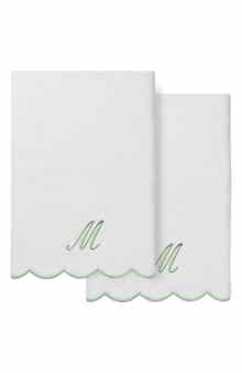 Scallop Personalized Monogram 2-Piece Towel Set