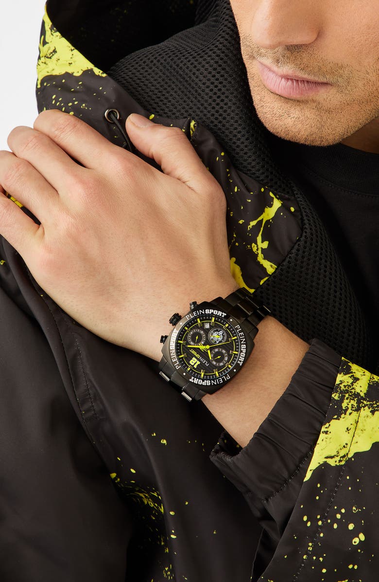 PLEIN SPORT Wildcat Silicone Strap Watch, 40mm, Alternate, color, Black