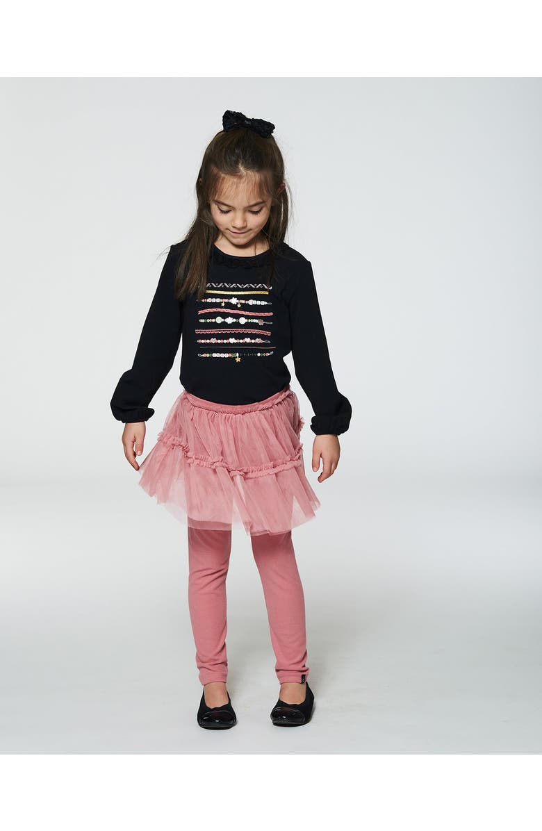 Deux par Deux Girl's Leggings With Tulle Skirt Pink, Alternate, color, 