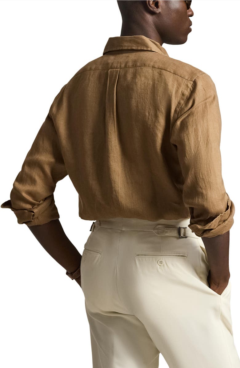 Polo Ralph Lauren Classic Fit Linen Button-Down Shirt, Alternate, color, Rl Brown