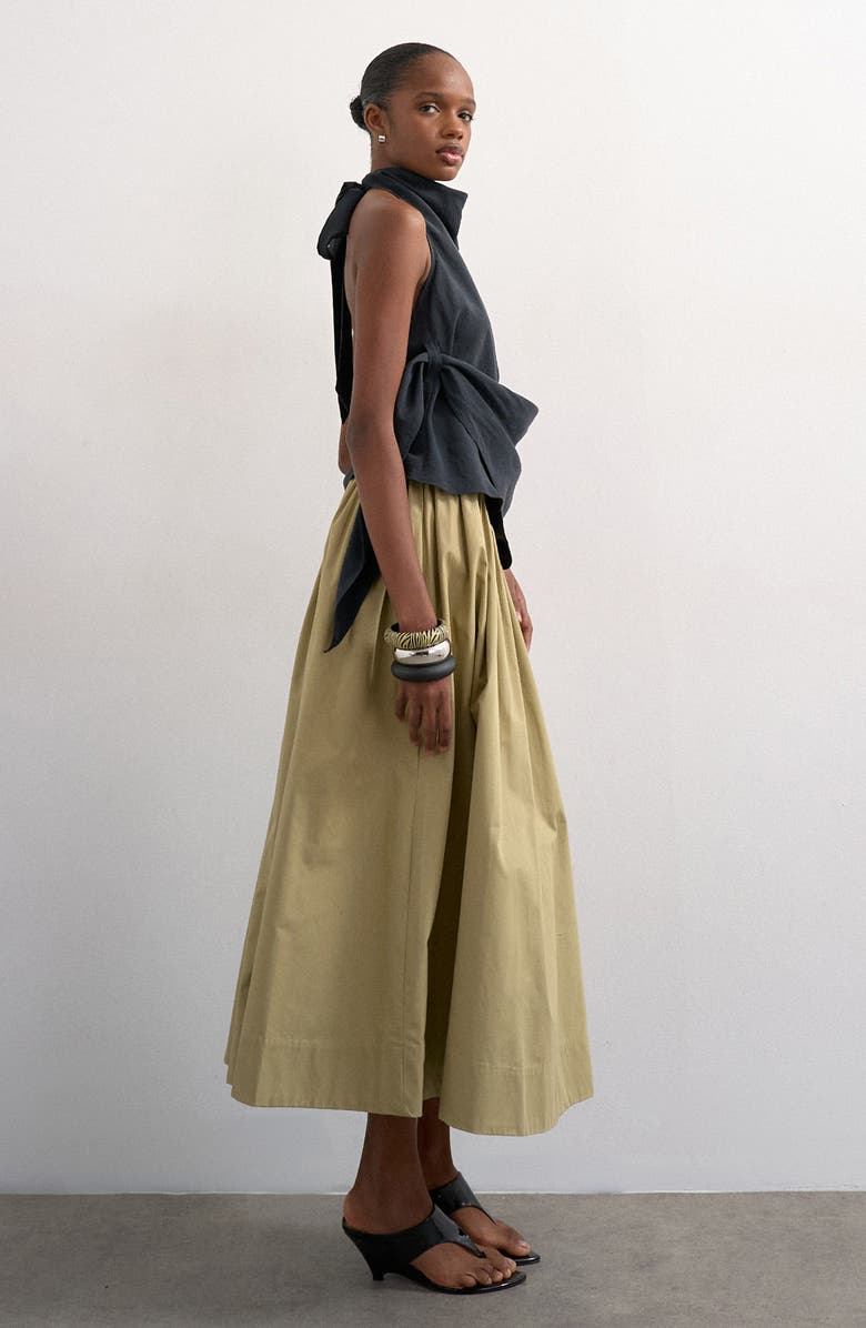 Topshop Saloon Maxi Skirt, Alternate, color, Green