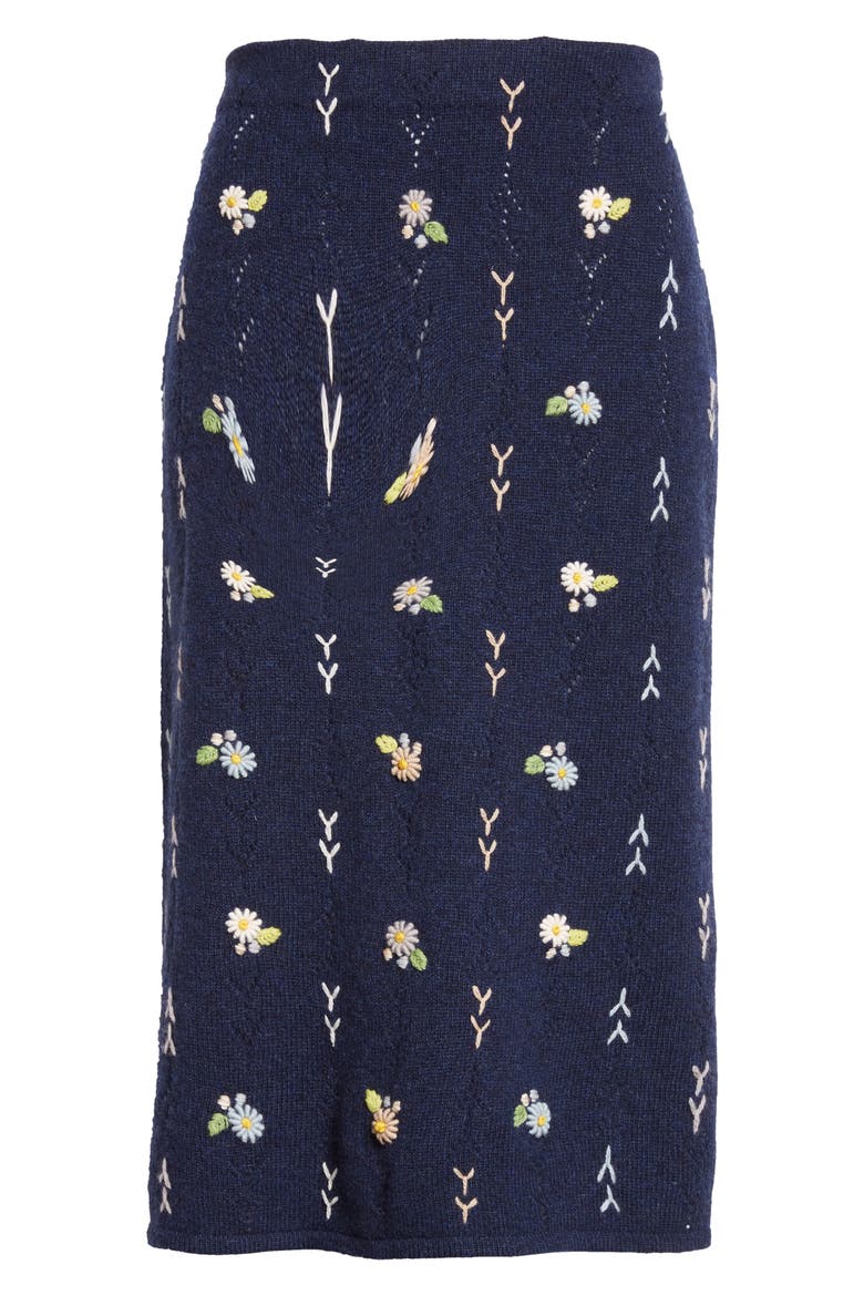 Daisy Lambswool Sweater Skirt, Alternate, color, NAVY