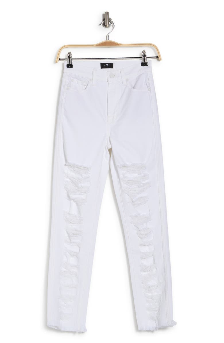 7 For All Mankind <sup>®</sup> High Waist Crop Straight Leg Jeans, Alternate, color,