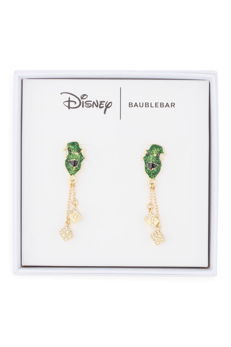 Disney The Nightmare Before Christmas Oogie Boogie Drop Earrings, Main, color, GREEN