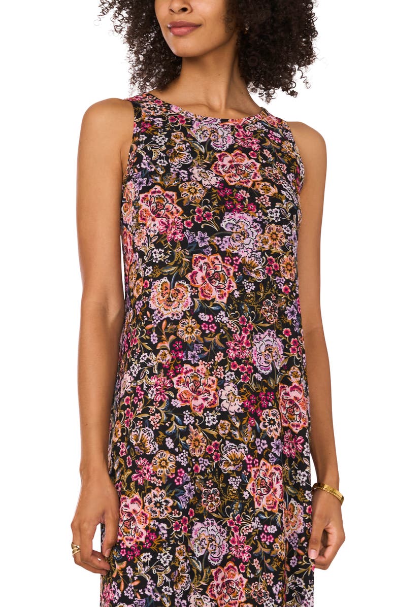 Vince Camuto Floral Maxi Dress, Alternate, color, Rich Black