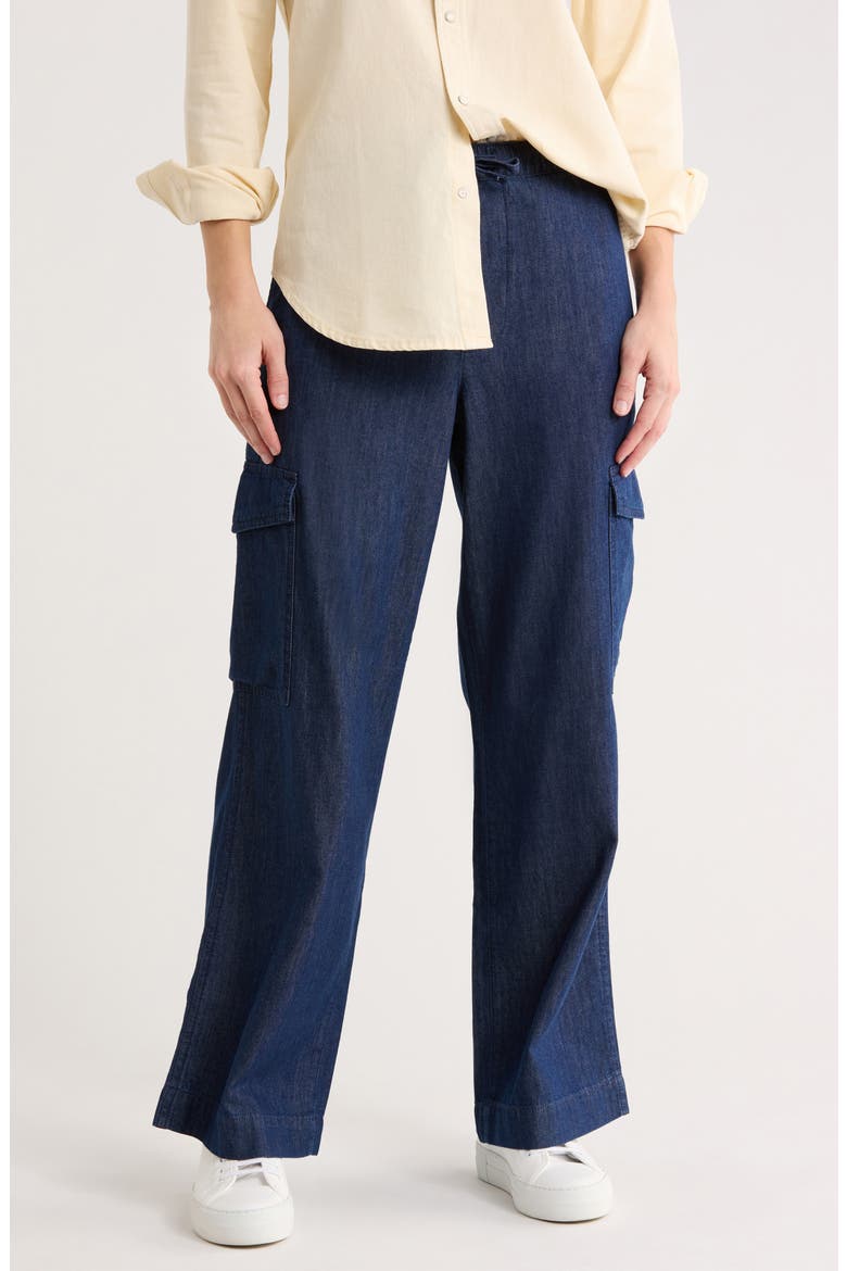 Lightweight Cotton Cargo Pants, Main, color, MED WASH