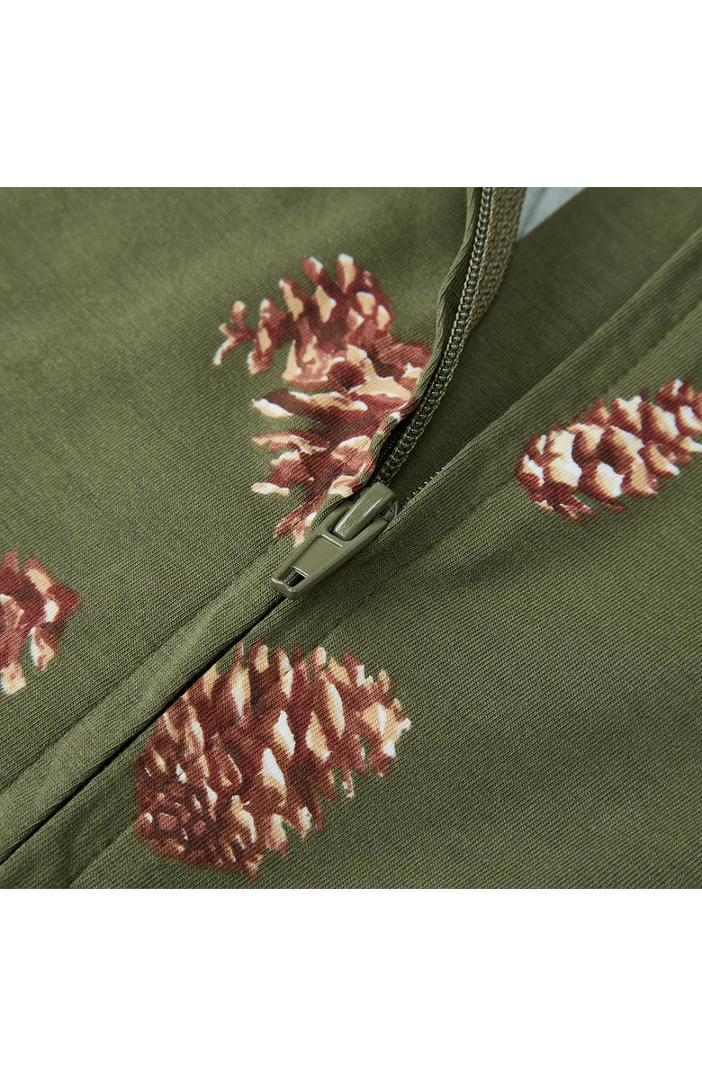Milkbarn Cotton Stretch Zipper Pajama, Alternate, color, Pinecone