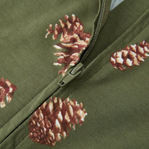 Milkbarn Cotton Stretch Zipper Pajama In Brown