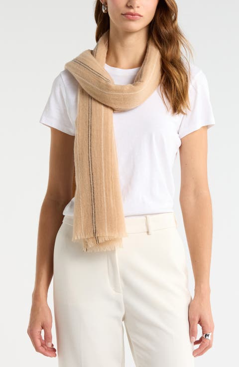 Stripe Lightweight Cashmere Scarf