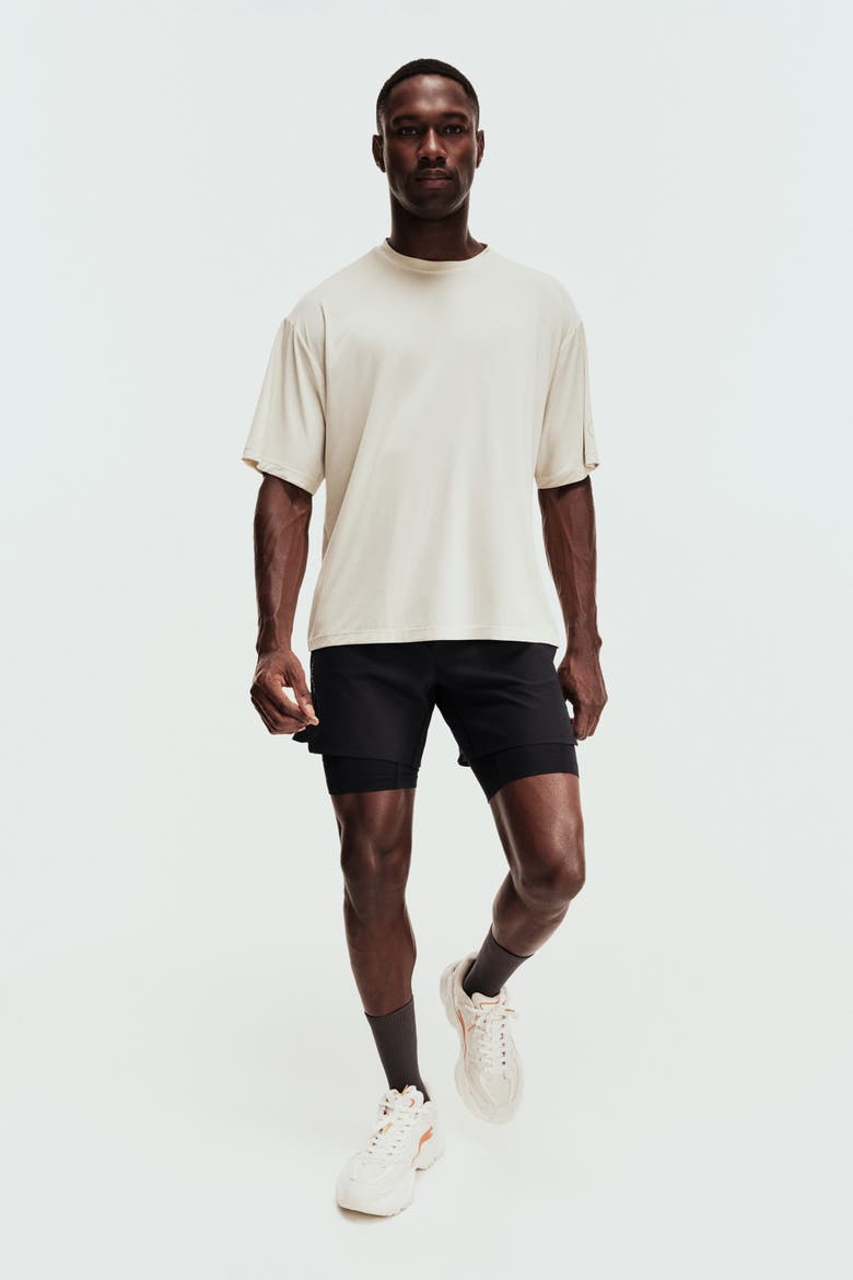 Double-layered Sports Shorts With Drymove, Alternate, color, Black