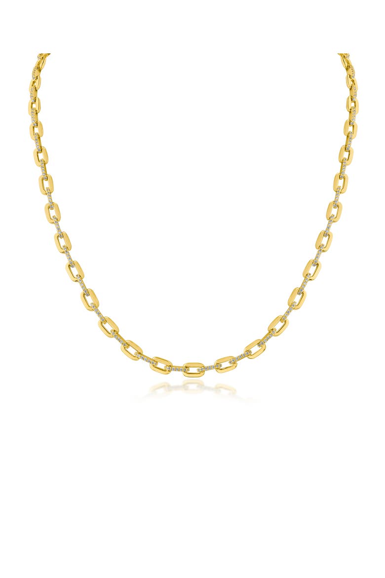 Delicate Link Cubic Zirconia Necklace, Main, color, GOLD PLATED