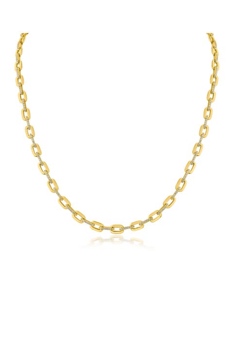 Delicate Link Cubic Zirconia Necklace