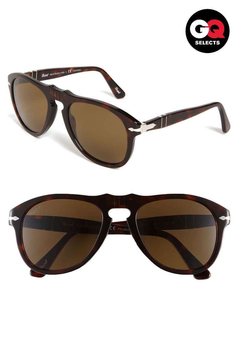54mm Polarized Keyhole Retro Sunglasses, Alternate, color, TORTOISE POLARIZED