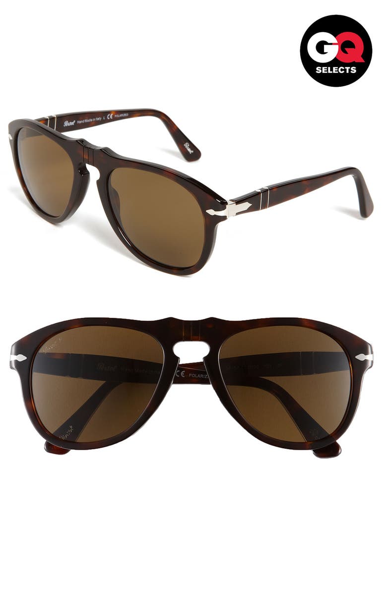 Persol 54mm Polarized Keyhole Retro Sunglasses, Alternate, color, 