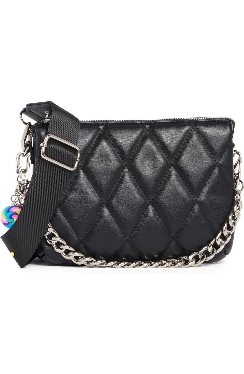 Madden Girl Modular Diamond Quilted Crossbody Bag, Main, color, Black